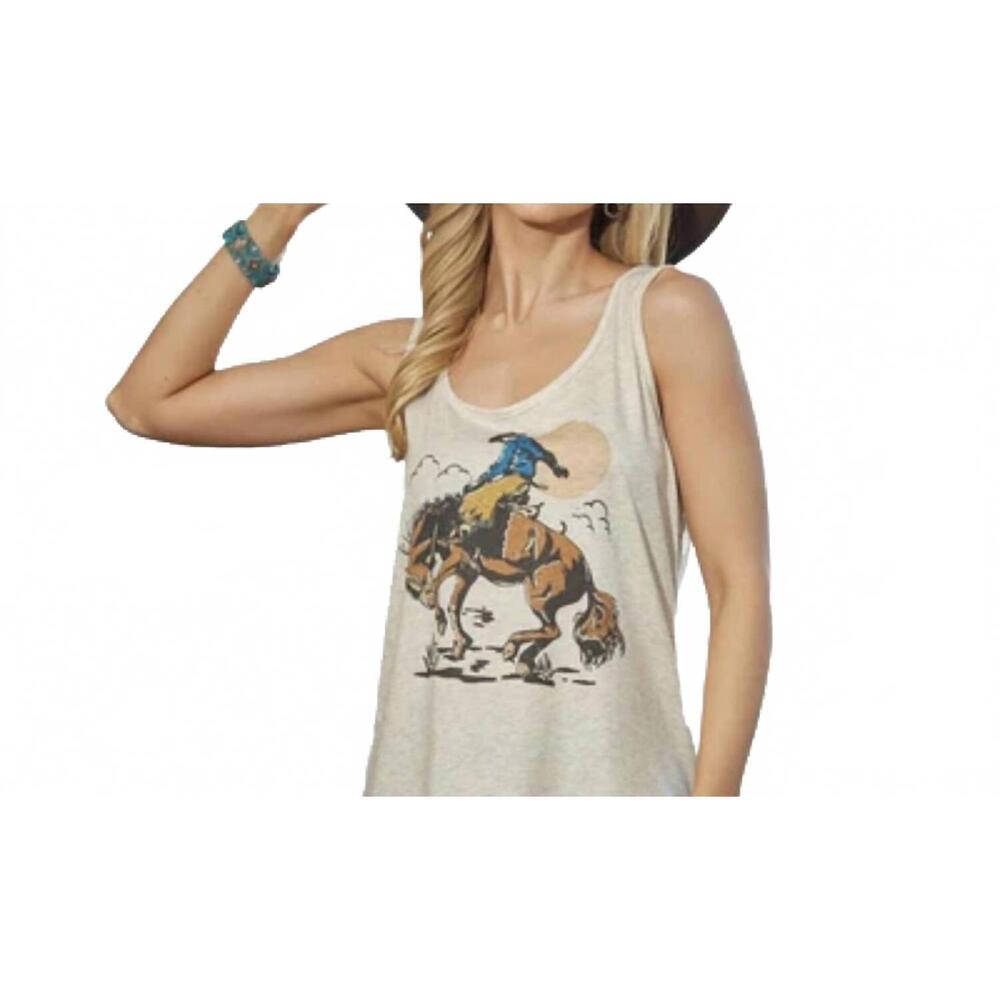 NEW AVERY APPAREL wild west tank in oatmeal